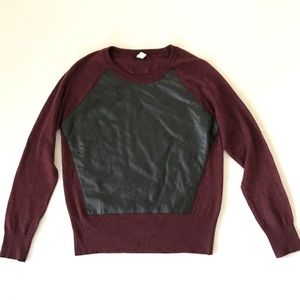 BOGO Kerisma burgundy sweater faux leather panel